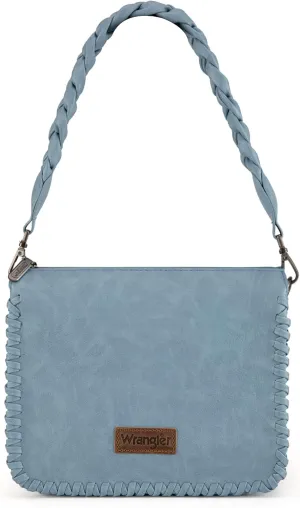 Wrangler Shoulder Bag for Women Crossbody Purse with Woven Strap