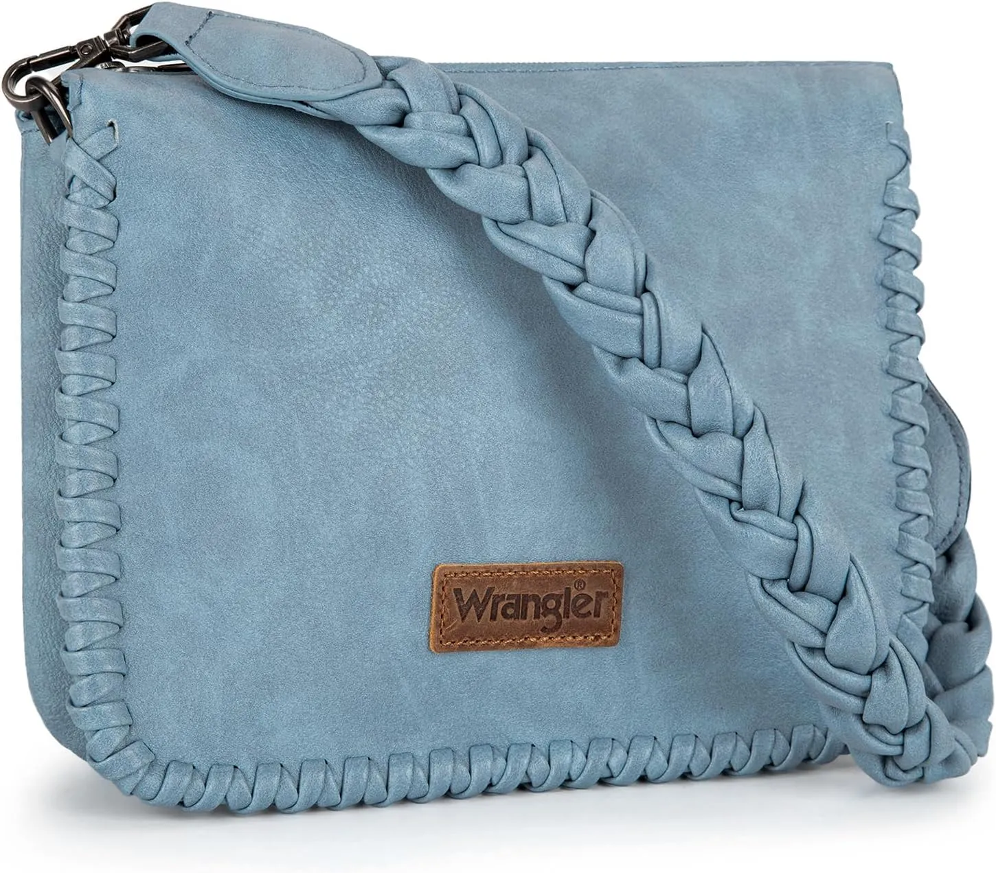 Wrangler Shoulder Bag for Women Crossbody Purse with Woven Strap
