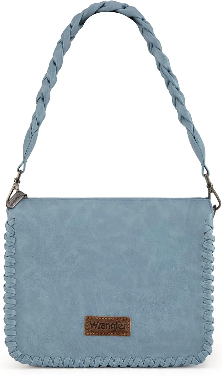 Wrangler Shoulder Bag for Women Crossbody Purse with Woven Strap