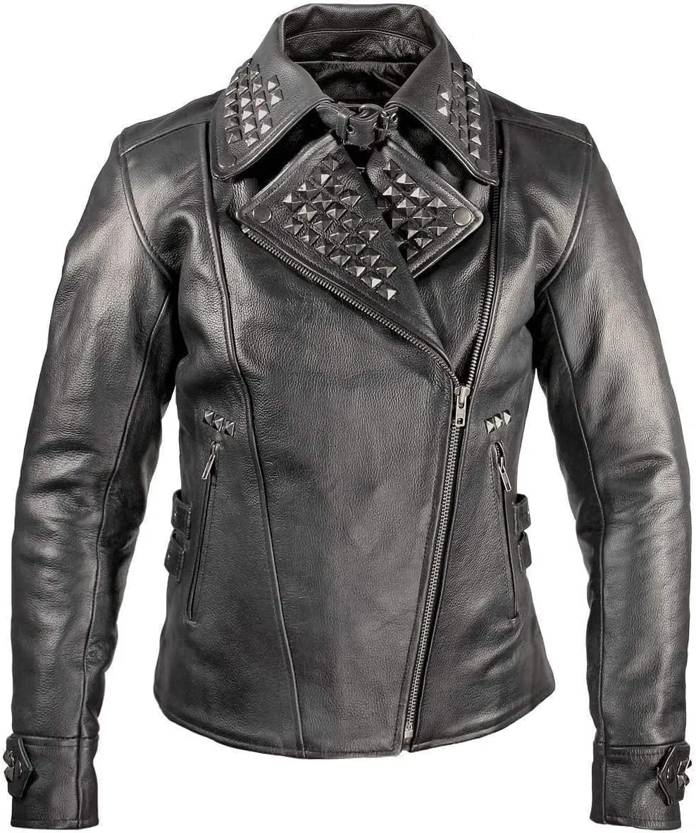 Xelement XS783 'Studded' Women's Leather Jacket