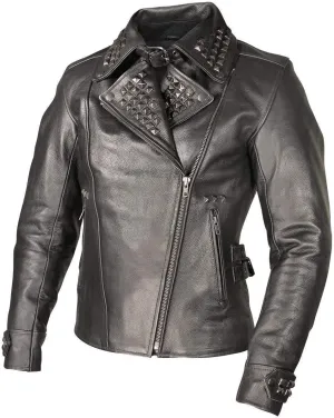 Xelement XS783 Women's Black Leather Punk Studded Jacket - 2X-Large