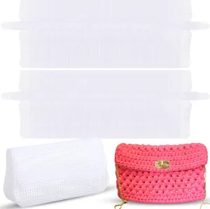 XunYee 30 Pack Plastic Mesh Canvas Sheets for Embroidery DIY Bags Plastic Canvas Kits 14 x 14 Inch Clear Mesh Blank for Crossbody Bag Purse Making Craft