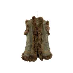 Y2K shearling faux fur vest