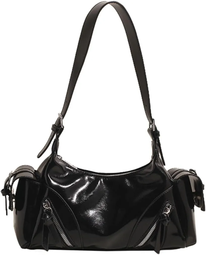 Y2k Shoulder Bag Women's Vintage Vegan Leather Shoulder Purse Punk Streetwear