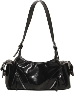 Y2k Shoulder Bag Women's Vintage Vegan Leather Shoulder Purse Punk Streetwear