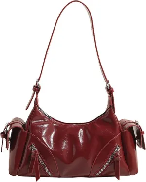 Y2k Shoulder Bag Women's Vintage Vegan Leather Shoulder Purse Punk Streetwear