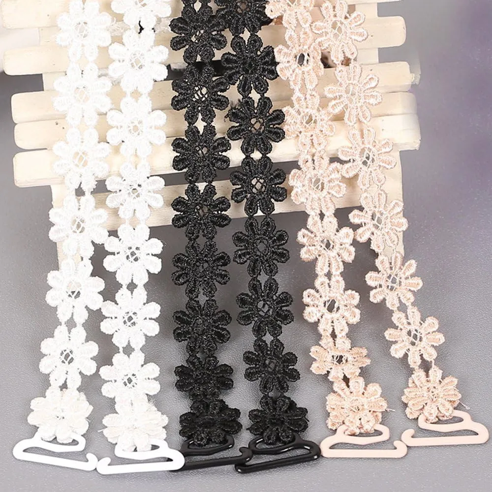 YEKEYI Women Bra Straps Flower Lace Adjustable Underwear Strap Replacement Shoulder