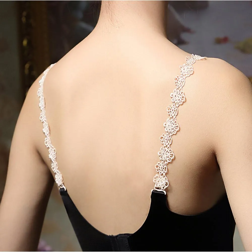 YEKEYI Women Bra Straps Flower Lace Adjustable Underwear Strap Replacement Shoulder
