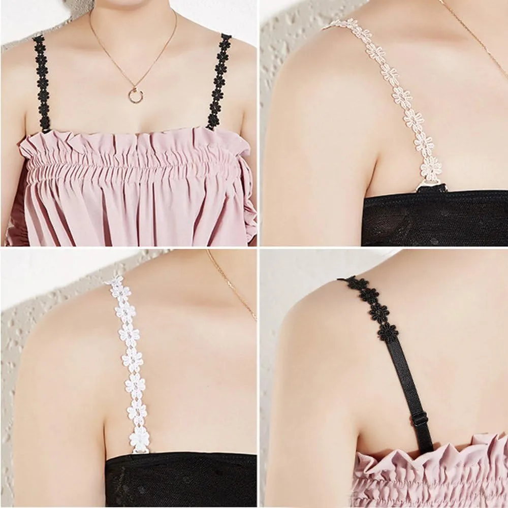 YEKEYI Women Bra Straps Flower Lace Adjustable Underwear Strap Replacement Shoulder