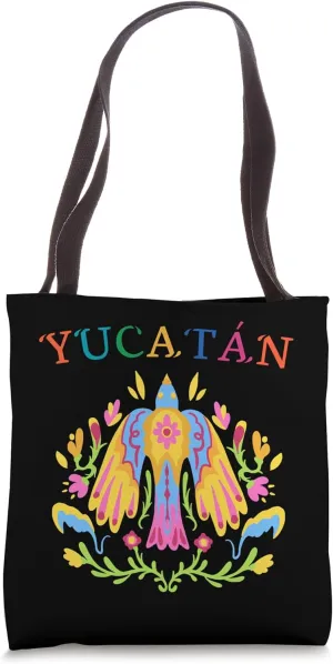 Yucatan Shirt, Yucatan Flower, Yucatan Otomi bird Mexico Tote Bag