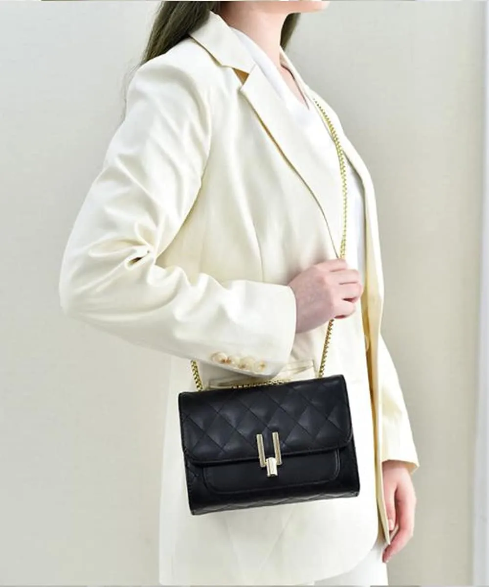 YXBQueen Designer Crossbody Bags for Women Quilted PU Leather Handbag Designer Chain Bags Flap Handbag