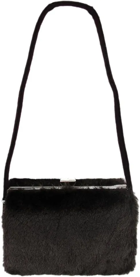 Zeckos Faux Fur Hard Frame Evening Bag