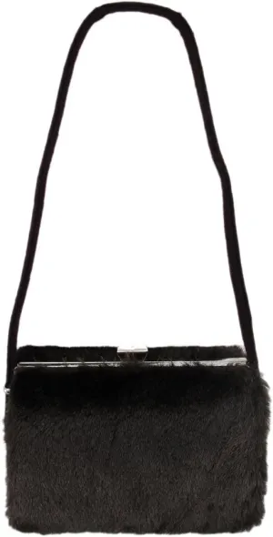 Zeckos Faux Fur Hard Frame Evening Bag