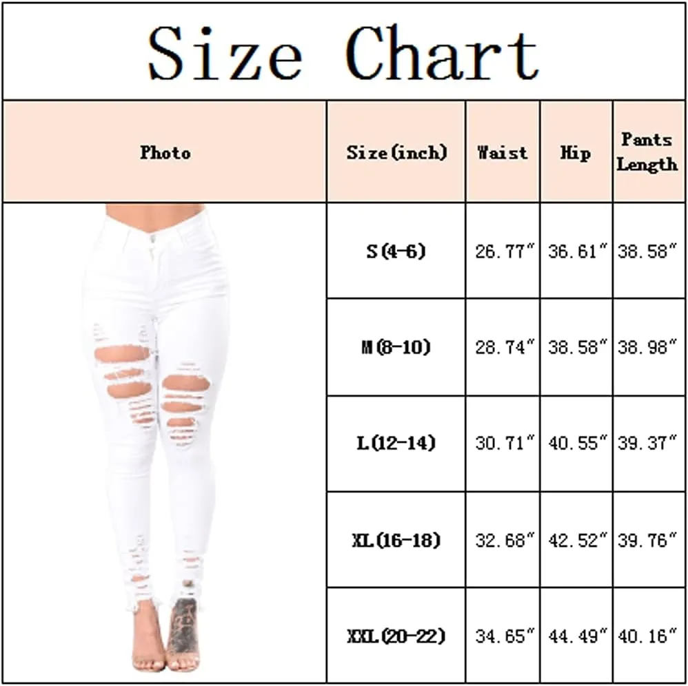 ZERMOM Ripped Skinny Jeans for Women Destroyed Mid Rise Stretch Denim Pants