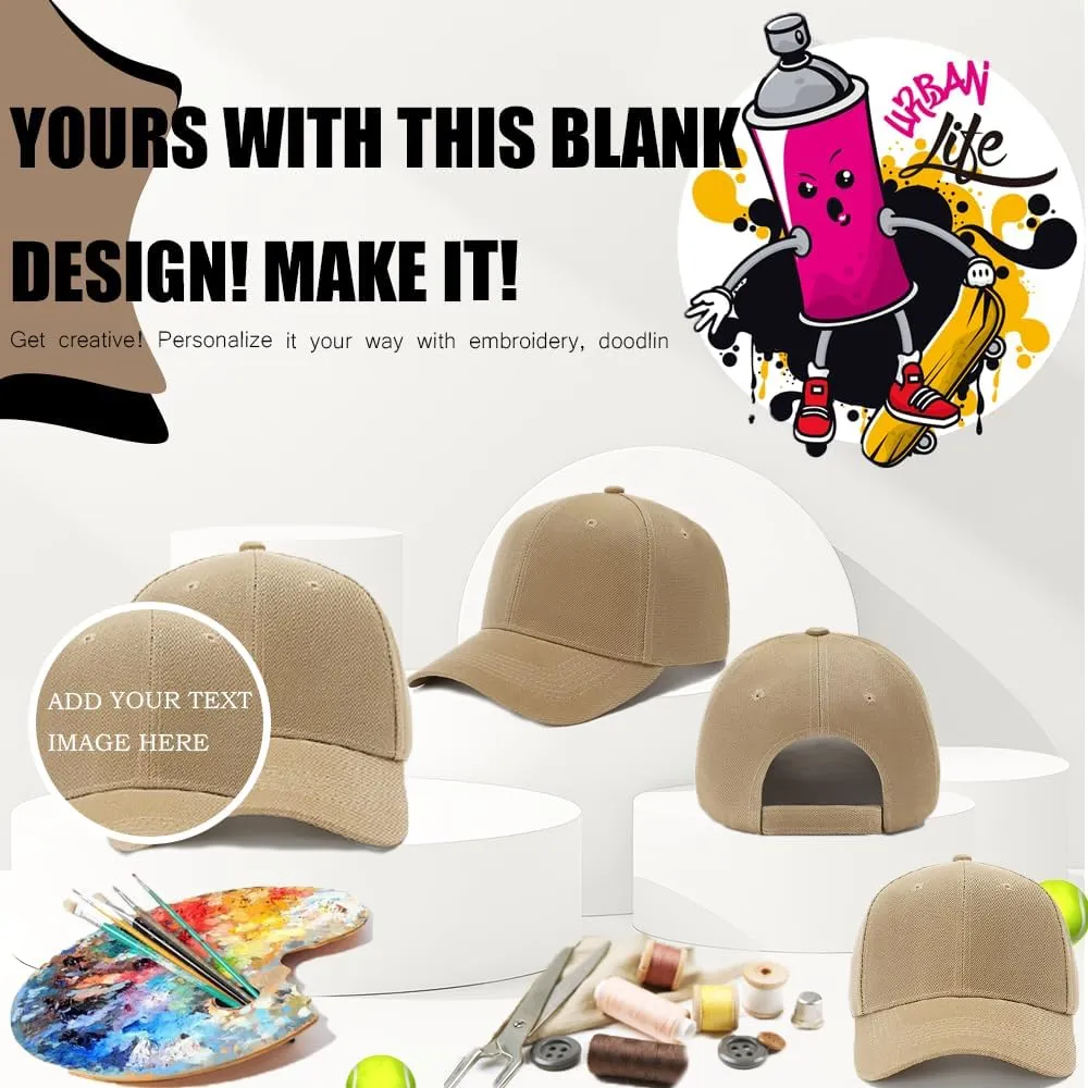 ZH 24 PC Blank Baseball Caps Adjustable Back Strap Plain Baseball Cap for Trucker Men Women Wholesale Bulk Baseball Caps