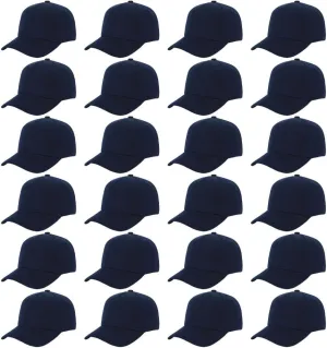 ZH 24 PC Blank Baseball Caps Adjustable Back Strap Plain Baseball Cap for Trucker Men Women Wholesale Bulk Baseball Caps
