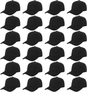 ZH 24 PC Blank Baseball Caps Adjustable Back Strap Plain Baseball Cap for Trucker Men Women Wholesale Bulk Baseball Caps