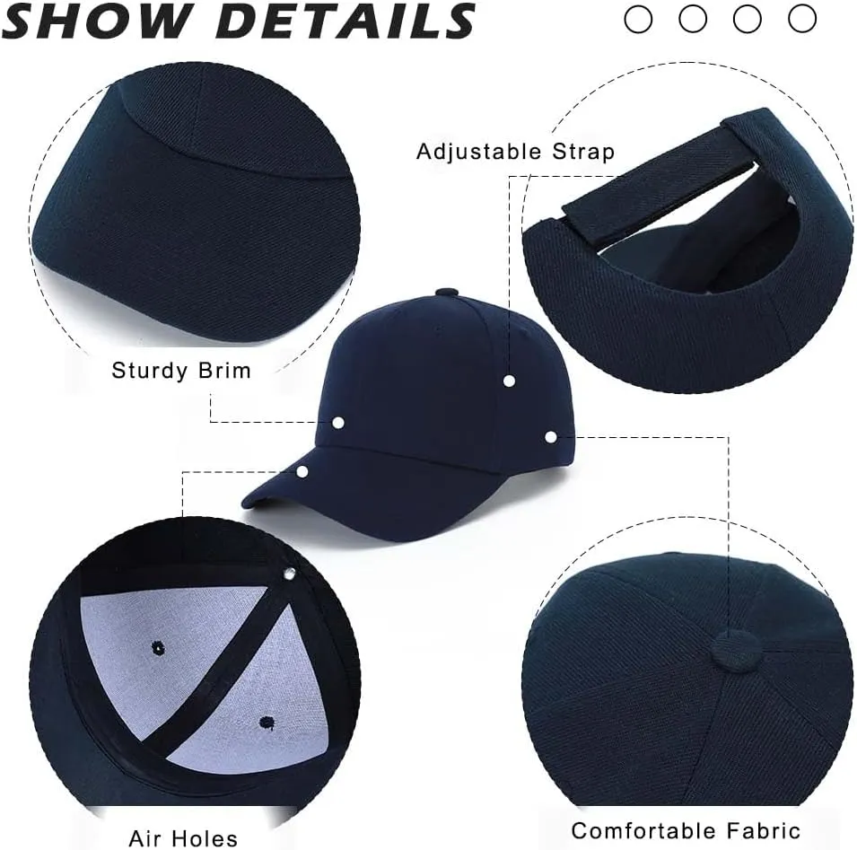 ZH 24 PC Blank Baseball Caps Adjustable Back Strap Plain Baseball Cap for Trucker Men Women Wholesale Bulk Baseball Caps