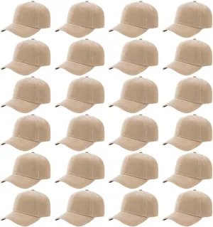 ZH 24 PC Blank Baseball Caps Adjustable Back Strap Plain Baseball Cap for Trucker Men Women Wholesale Bulk Baseball Caps