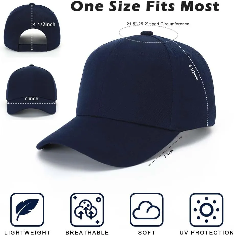 ZH 24 PC Blank Baseball Caps Adjustable Back Strap Plain Baseball Cap for Trucker Men Women Wholesale Bulk Baseball Caps