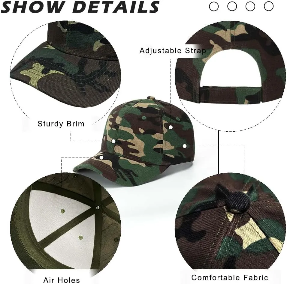 ZH Plain Adjustable Baseball Cap - Lot of 12 Unisex Blank Design Caps