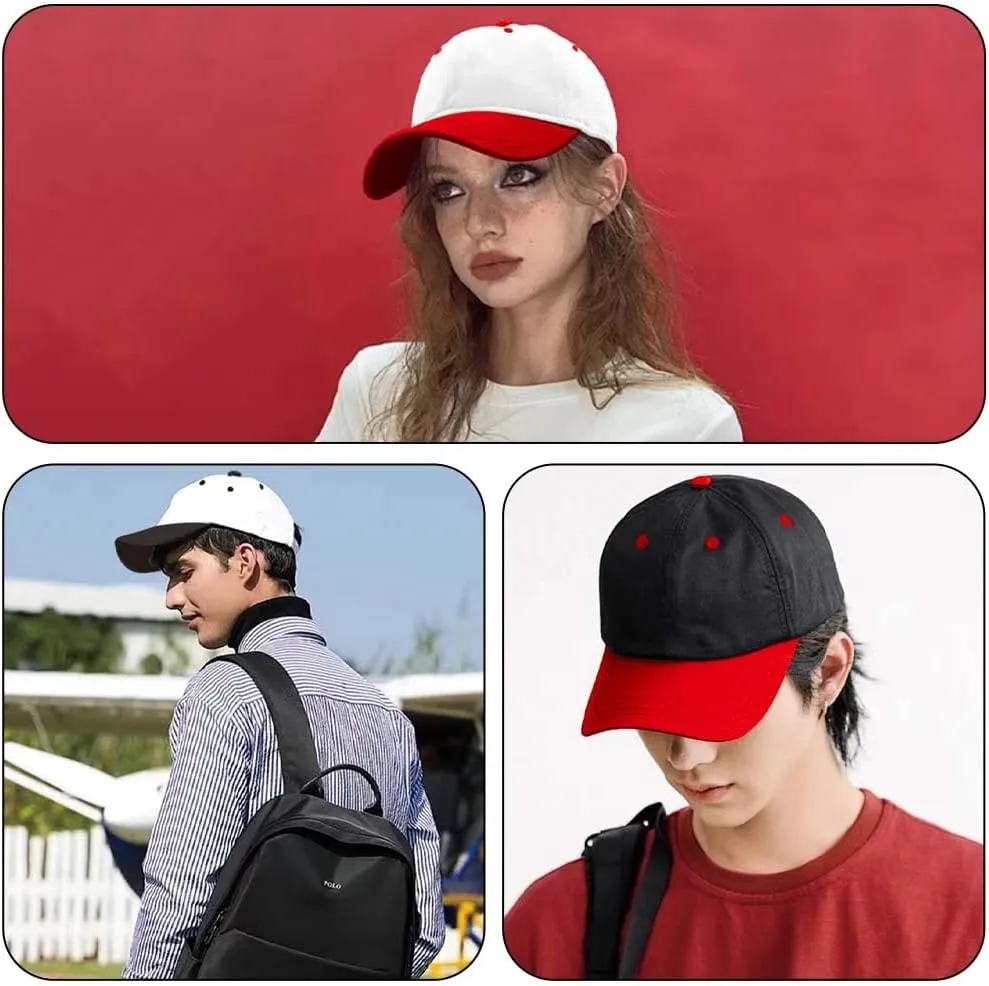 ZH Plain Adjustable Baseball Cap - Lot of 12 Unisex Blank Design Caps