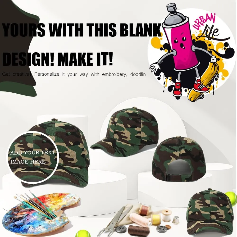 ZH Plain Adjustable Baseball Cap - Lot of 12 Unisex Blank Design Caps