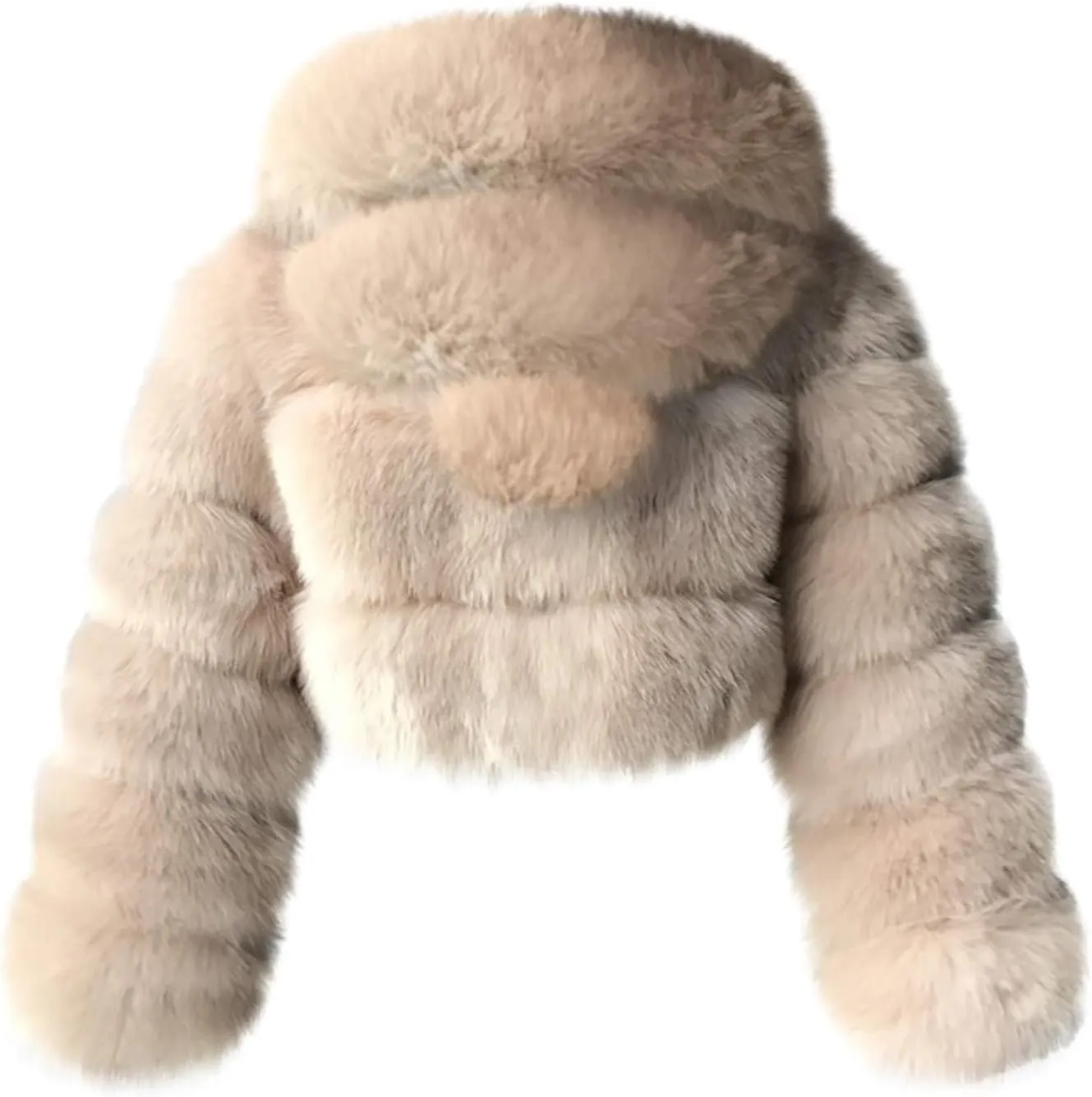 ZHOUYF Women Winter Warm Shearling Jackets Fuzzy Fleece Hooded Overcoat Bubble Fleece Outerwear Fluffy Faux Fur Short Coats