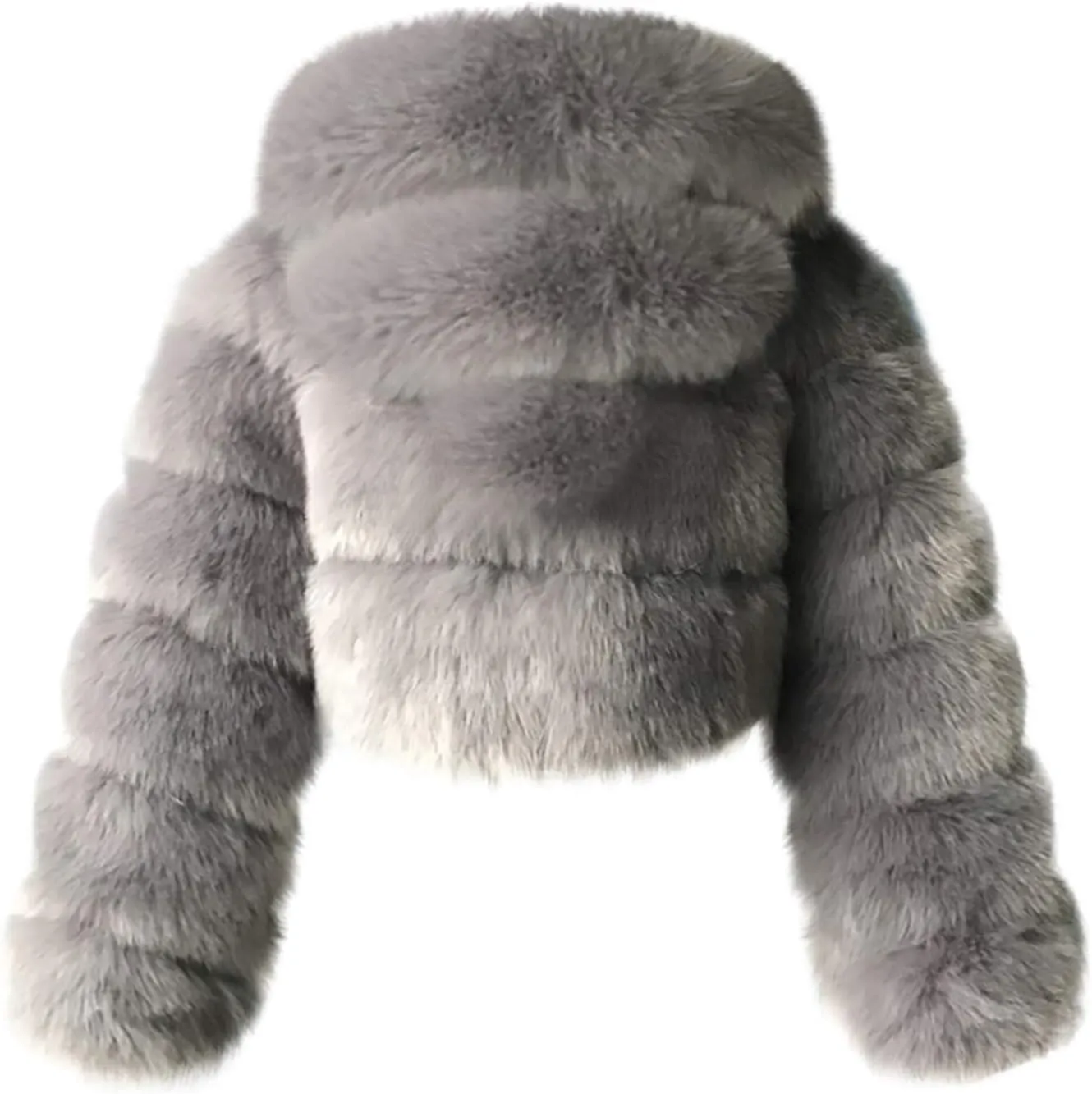 ZHOUYF Women Winter Warm Shearling Jackets Fuzzy Fleece Hooded Overcoat Bubble Fleece Outerwear Fluffy Faux Fur Short Coats