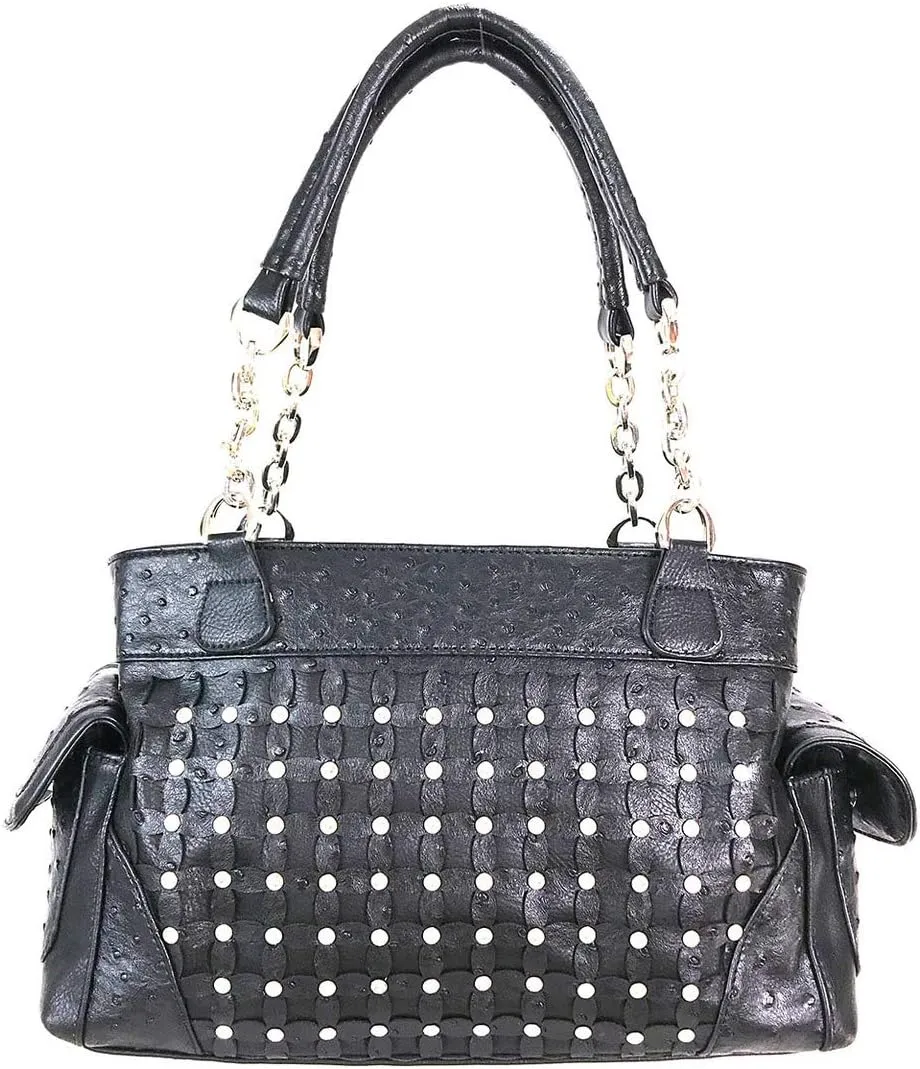 Zzfab Diamond Flower Studded Rhinestone Concealed and Carry Purse