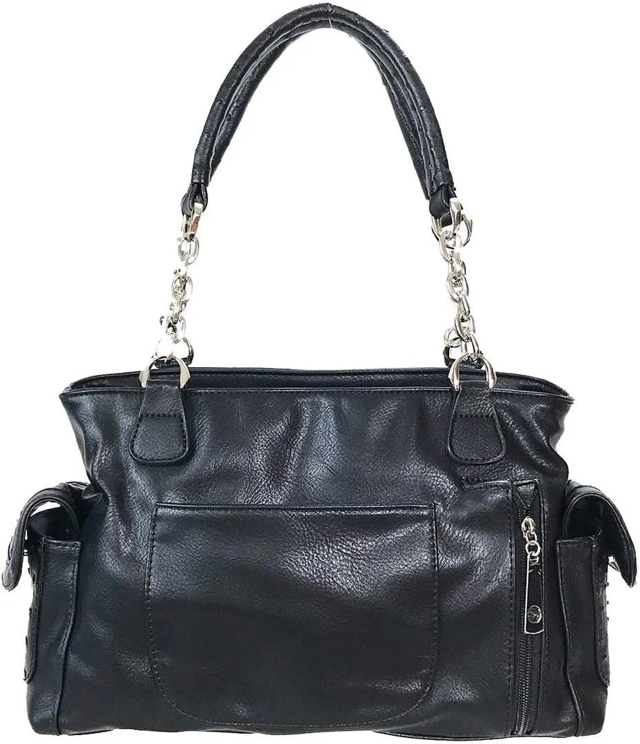 Zzfab Diamond Flower Studded Rhinestone Concealed and Carry Purse