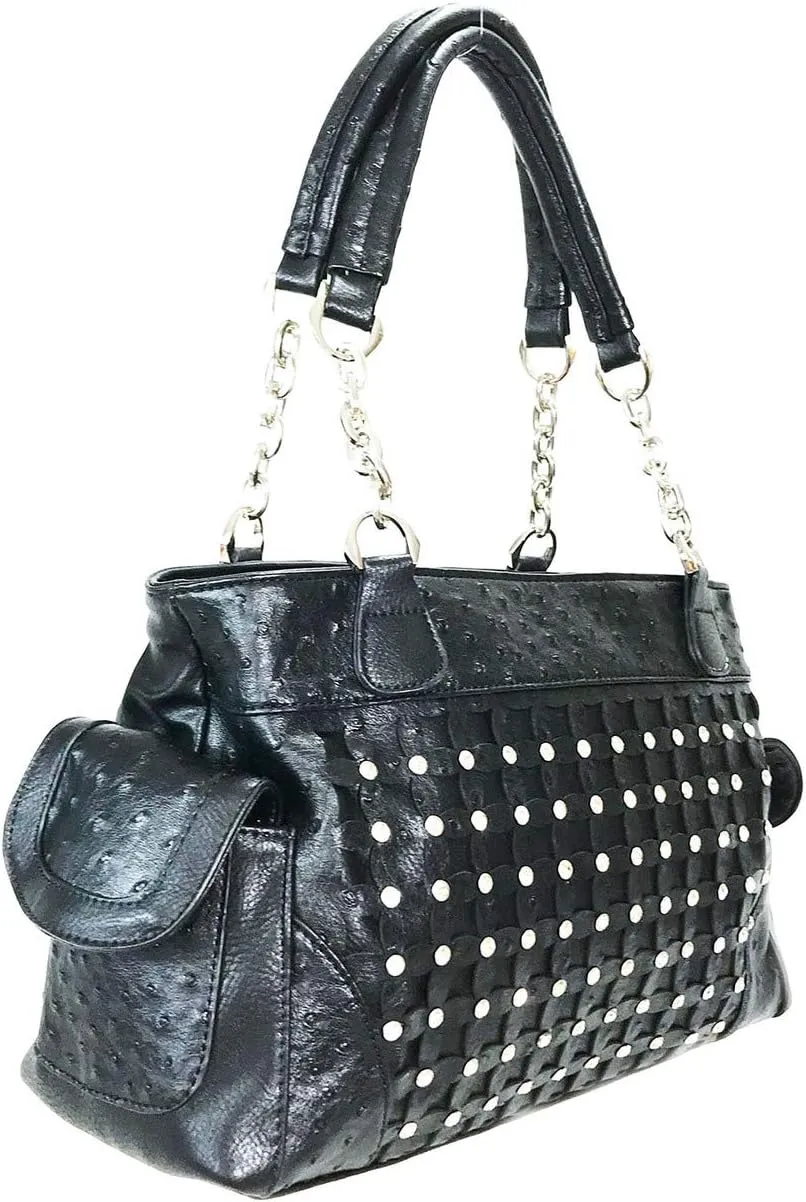 Zzfab Diamond Flower Studded Rhinestone Concealed and Carry Purse