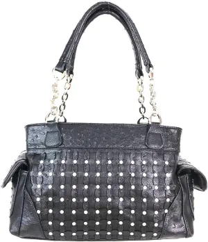Zzfab Diamond Flower Studded Rhinestone Concealed and Carry Purse